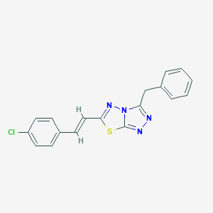 molecular formula C18H13ClN4S B287281 3-Benzyl-6-[2-(4-chlorophenyl)vinyl][1,2,4]triazolo[3,4-b][1,3,4]thiadiazole 