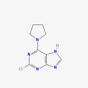 molecular formula C9H10ClN5 B2872825 2-Chloro-6-pyrrolidin-1-yl-9H-purine CAS No. 897936-32-2