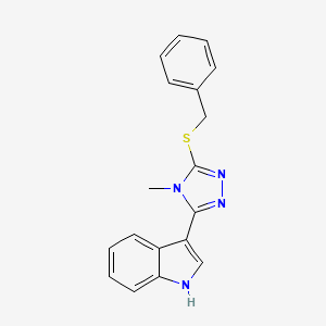 molecular formula C18H16N4S B2872828 3-(5-(benzylthio)-4-methyl-4H-1,2,4-triazol-3-yl)-1H-indole CAS No. 831184-35-1