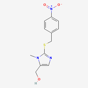 molecular formula C12H13N3O3S B2872842 {1-methyl-2-[(4-nitrobenzyl)sulfanyl]-1H-imidazol-5-yl}methanol CAS No. 478031-87-7