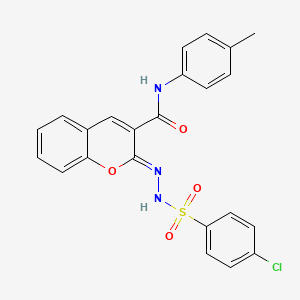 (2Z)-2-[(4-chlorophenyl)sulfonylhydrazinylidene]-N-(4-methylphenyl)chromene-3-carboxamide