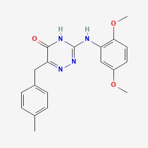molecular formula C19H20N4O3 B2872844 3-((2,5-dimethoxyphenyl)amino)-6-(4-methylbenzyl)-1,2,4-triazin-5(4H)-one CAS No. 898650-98-1