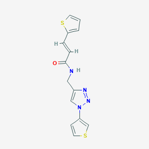 (E)-3-(thiophen-2-yl)-N-((1-(thiophen-3-yl)-1H-1,2,3-triazol-4-yl)methyl)acrylamide