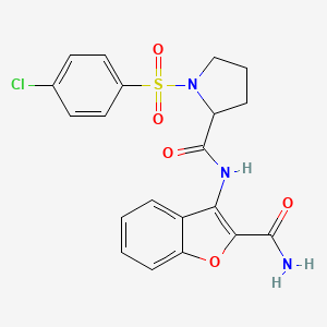 N-(2-carbamoylbenzofuran-3-yl)-1-((4-chlorophenyl)sulfonyl)pyrrolidine-2-carboxamide