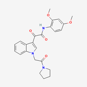 molecular formula C24H25N3O5 B2872855 N-(2,4-二甲氧基苯基)-2-氧代-2-(1-(2-氧代-2-(吡咯烷-1-基)乙基)-1H-吲哚-3-基)乙酰胺 CAS No. 872854-80-3