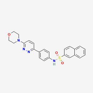 molecular formula C24H22N4O3S B2872856 N-(4-(6-morpholinopyridazin-3-yl)phenyl)naphthalene-2-sulfonamide CAS No. 941958-73-2