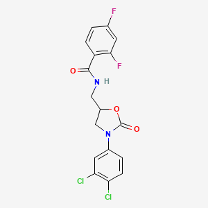 molecular formula C17H12Cl2F2N2O3 B2872868 N-((3-(3,4-dichlorophenyl)-2-oxooxazolidin-5-yl)methyl)-2,4-difluorobenzamide CAS No. 954719-73-4
