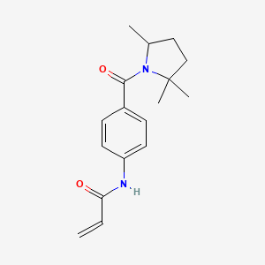 molecular formula C17H22N2O2 B2872880 N-[4-(2,2,5-Trimethylpyrrolidine-1-carbonyl)phenyl]prop-2-enamide CAS No. 2199322-83-1