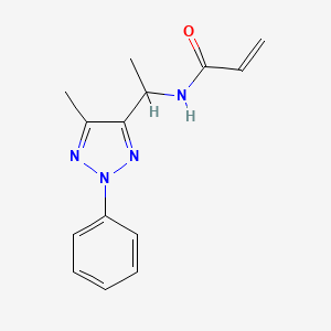molecular formula C14H16N4O B2872896 N-[1-(5-Methyl-2-phenyltriazol-4-yl)ethyl]prop-2-enamide CAS No. 2361656-96-2