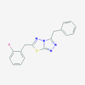 molecular formula C17H13FN4S B287290 3-Benzyl-6-(2-fluorobenzyl)[1,2,4]triazolo[3,4-b][1,3,4]thiadiazole 