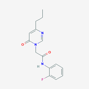 molecular formula C15H16FN3O2 B2872903 N-(2-fluorophenyl)-2-(6-oxo-4-propylpyrimidin-1(6H)-yl)acetamide CAS No. 1171631-52-9