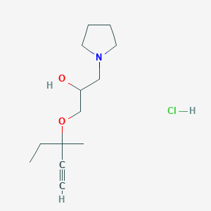 molecular formula C13H24ClNO2 B2872908 1-((3-甲基戊-1-炔-3-基)氧基)-3-(吡咯烷-1-基)丙烷-2-醇盐酸盐 CAS No. 1185668-82-9