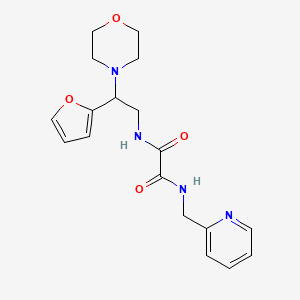 molecular formula C18H22N4O4 B2872922 N1-(2-(furan-2-yl)-2-morpholinoethyl)-N2-(pyridin-2-ylmethyl)oxalamide CAS No. 877631-03-3