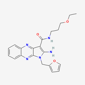 molecular formula C21H23N5O3 B2872925 2-氨基-N-(3-乙氧基丙基)-1-(呋喃-2-基甲基)-1H-吡咯并[2,3-b]喹喔啉-3-甲酰胺 CAS No. 840515-52-8