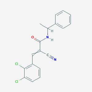 2-cyano-3-(2,3-dichlorophenyl)-N-(1-phenylethyl)prop-2-enamide