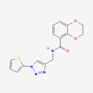 N-((1-(thiophen-2-yl)-1H-1,2,3-triazol-4-yl)methyl)-2,3-dihydrobenzo[b][1,4]dioxine-5-carboxamide