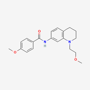 molecular formula C20H24N2O3 B2872940 4-methoxy-N-(1-(2-methoxyethyl)-1,2,3,4-tetrahydroquinolin-7-yl)benzamide CAS No. 1170021-69-8