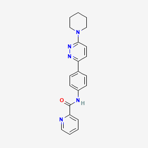 molecular formula C21H21N5O B2872956 N-(4-(6-(piperidin-1-yl)pyridazin-3-yl)phenyl)picolinamide CAS No. 1203350-50-8