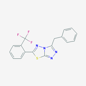 molecular formula C17H11F3N4S B287296 3-Benzyl-6-[2-(trifluoromethyl)phenyl][1,2,4]triazolo[3,4-b][1,3,4]thiadiazole 