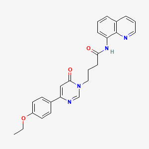 molecular formula C25H24N4O3 B2872969 4-(4-(4-乙氧基苯基)-6-氧代嘧啶-1(6H)-基)-N-(喹啉-8-基)丁酰胺 CAS No. 1251550-24-9