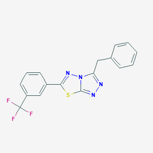 molecular formula C17H11F3N4S B287297 3-Benzyl-6-[3-(trifluoromethyl)phenyl][1,2,4]triazolo[3,4-b][1,3,4]thiadiazole 