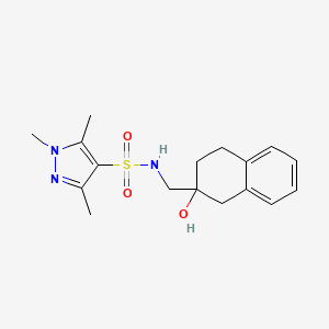 molecular formula C17H23N3O3S B2872975 N-((2-hydroxy-1,2,3,4-tetrahydronaphthalen-2-yl)methyl)-1,3,5-trimethyl-1H-pyrazole-4-sulfonamide CAS No. 1448059-59-3