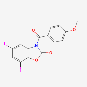 molecular formula C15H9I2NO4 B2872984 5,7-diiodo-3-(4-methoxybenzoyl)-1,3-benzoxazol-2(3H)-one CAS No. 861212-99-9