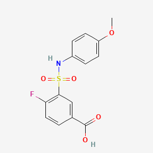 molecular formula C14H12FNO5S B2872987 4-氟-3-[(4-甲氧基苯基)磺酰基]苯甲酸 CAS No. 314043-67-9