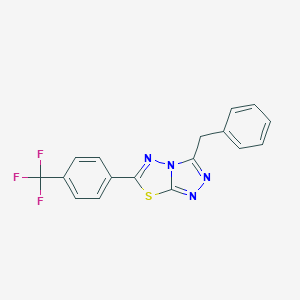 molecular formula C17H11F3N4S B287299 3-Benzyl-6-[4-(trifluoromethyl)phenyl][1,2,4]triazolo[3,4-b][1,3,4]thiadiazole 