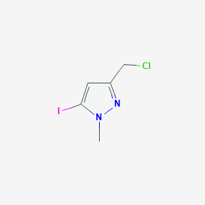 molecular formula C5H6ClIN2 B2873005 3-(Chloromethyl)-5-iodo-1-methylpyrazole CAS No. 2226182-57-4