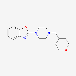 molecular formula C17H23N3O2 B2873006 2-[4-(Oxan-4-ylmethyl)piperazin-1-yl]-1,3-benzoxazole CAS No. 2415463-09-9
