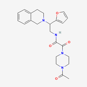 molecular formula C23H28N4O4 B2873009 2-(4-乙酰哌嗪-1-基)-N-(2-(3,4-二氢异喹啉-2(1H)-基)-2-(呋喃-2-基)乙基)-2-氧代乙酰胺 CAS No. 898458-87-2