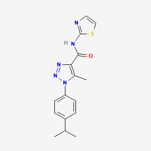 molecular formula C16H17N5OS B2873015 1-(4-isopropylphenyl)-5-methyl-N-(thiazol-2-yl)-1H-1,2,3-triazole-4-carboxamide CAS No. 904814-50-2