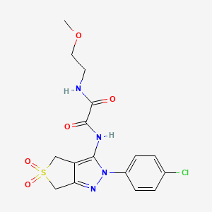 N1-(2-(4-chlorophenyl)-5,5-dioxido-4,6-dihydro-2H-thieno[3,4-c]pyrazol-3-yl)-N2-(2-methoxyethyl)oxalamide