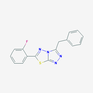 molecular formula C16H11FN4S B287302 3-Benzyl-6-(2-fluorophenyl)[1,2,4]triazolo[3,4-b][1,3,4]thiadiazole 