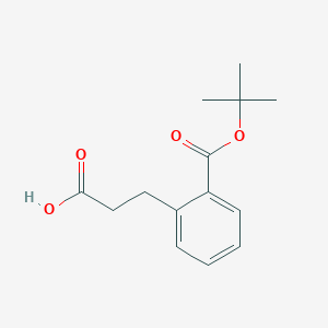 molecular formula C14H18O4 B2873033 3-[2-[(2-Methylpropan-2-yl)oxycarbonyl]phenyl]propanoic acid CAS No. 2416236-09-2