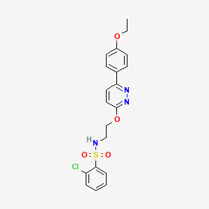 molecular formula C20H20ClN3O4S B2873034 2-chloro-N-(2-((6-(4-ethoxyphenyl)pyridazin-3-yl)oxy)ethyl)benzenesulfonamide CAS No. 920169-10-4