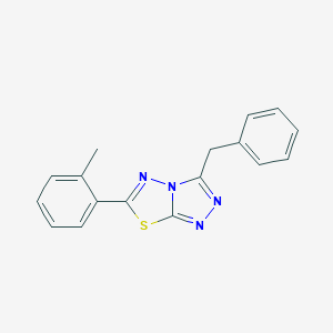 molecular formula C17H14N4S B287305 3-Benzyl-6-(2-methylphenyl)[1,2,4]triazolo[3,4-b][1,3,4]thiadiazole 