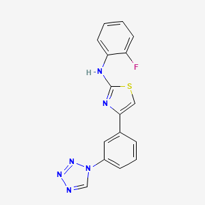 molecular formula C16H11FN6S B2873055 4-(3-(1H-tetrazol-1-yl)phenyl)-N-(2-fluorophenyl)thiazol-2-amine CAS No. 1797347-01-3