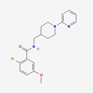 molecular formula C19H22BrN3O2 B2873069 2-bromo-5-methoxy-N-((1-(pyridin-2-yl)piperidin-4-yl)methyl)benzamide CAS No. 1234836-67-9