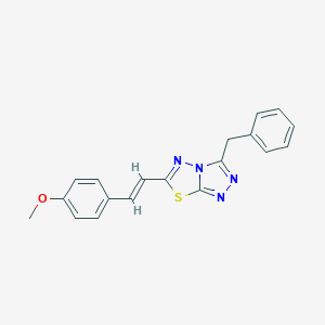 molecular formula C19H16N4OS B287307 3-benzyl-6-[(E)-2-(4-methoxyphenyl)ethenyl][1,2,4]triazolo[3,4-b][1,3,4]thiadiazole 