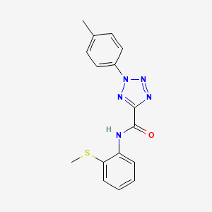 molecular formula C16H15N5OS B2873076 N-(2-(methylthio)phenyl)-2-(p-tolyl)-2H-tetrazole-5-carboxamide CAS No. 1396877-47-6