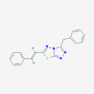 molecular formula C18H14N4S B287308 3-Benzyl-6-(2-phenylvinyl)[1,2,4]triazolo[3,4-b][1,3,4]thiadiazole 
