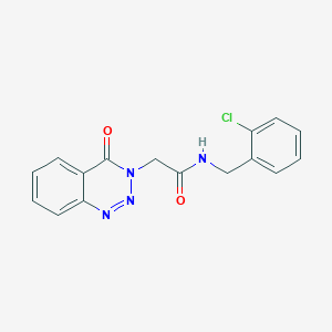 molecular formula C16H13ClN4O2 B2873082 N-[(2-氯苯基)甲基]-2-(4-氧代-1,2,3-苯并三嗪-3-基)乙酰胺 CAS No. 440331-93-1