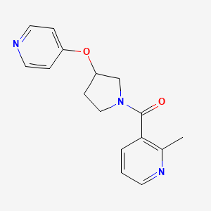 molecular formula C16H17N3O2 B2873084 (2-Methylpyridin-3-yl)(3-(pyridin-4-yloxy)pyrrolidin-1-yl)methanone CAS No. 2034392-50-0