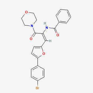 molecular formula C24H21BrN2O4 B2873100 N-[(1E)-1-[5-(4-溴苯基)呋喃-2-基]-3-(吗啉-4-基)-3-氧代丙-1-烯-2-基]苯甲酰胺 CAS No. 302821-44-9