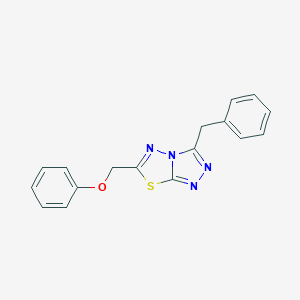molecular formula C17H14N4OS B287311 3-Benzyl-6-(phenoxymethyl)[1,2,4]triazolo[3,4-b][1,3,4]thiadiazole 