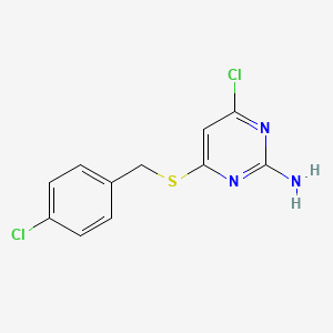 molecular formula C11H9Cl2N3S B2873116 4-Chloro-6-{[(4-chlorophenyl)methyl]sulfanyl}pyrimidin-2-amine CAS No. 874606-46-9