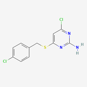 molecular formula C11H9Cl2N3S B2873116 4-氯-6-{[(4-氯苯基)甲基]硫代}嘧啶-2-胺 CAS No. 874606-46-9