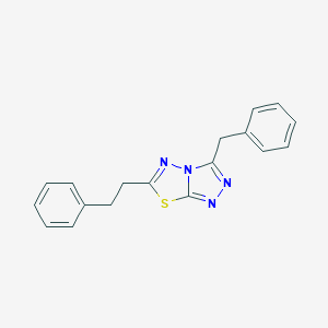 molecular formula C18H16N4S B287312 3-Benzyl-6-(2-phenylethyl)[1,2,4]triazolo[3,4-b][1,3,4]thiadiazole 